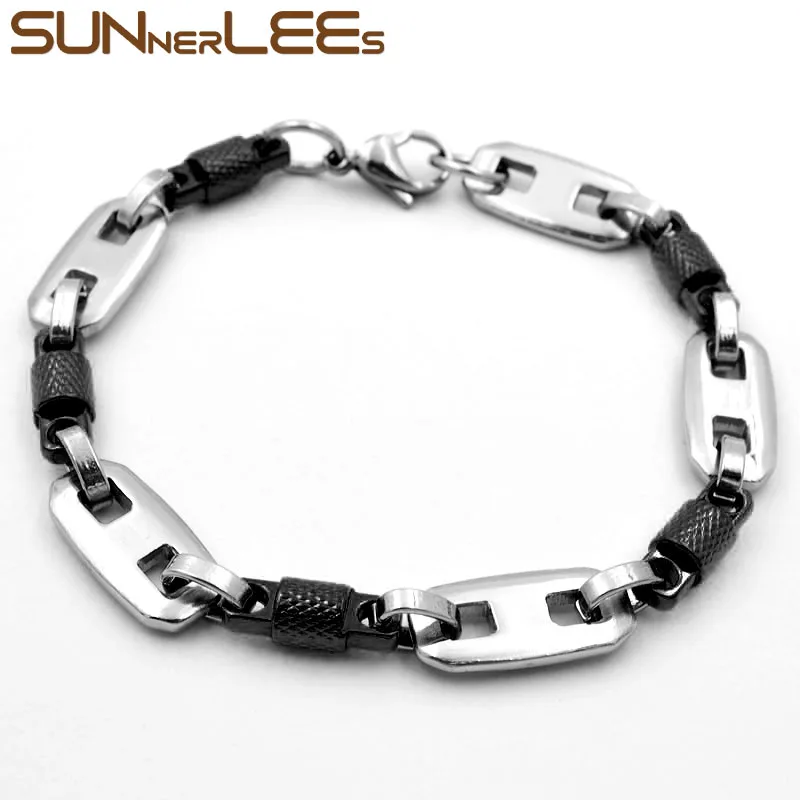 SUNNERLEES модные ювелирные изделия браслет из нержавеющей стали 10 мм Геометрическая