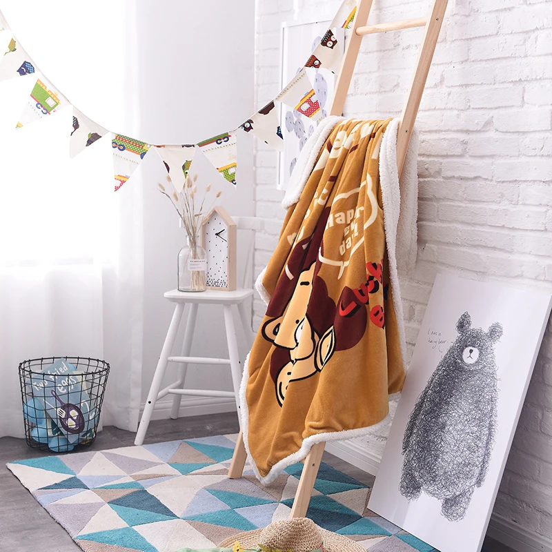 New Cartoon Bear Children's Blanket Double Warm Comfortable MachineWashable Spring and Autumn Child Gift | Дом и сад