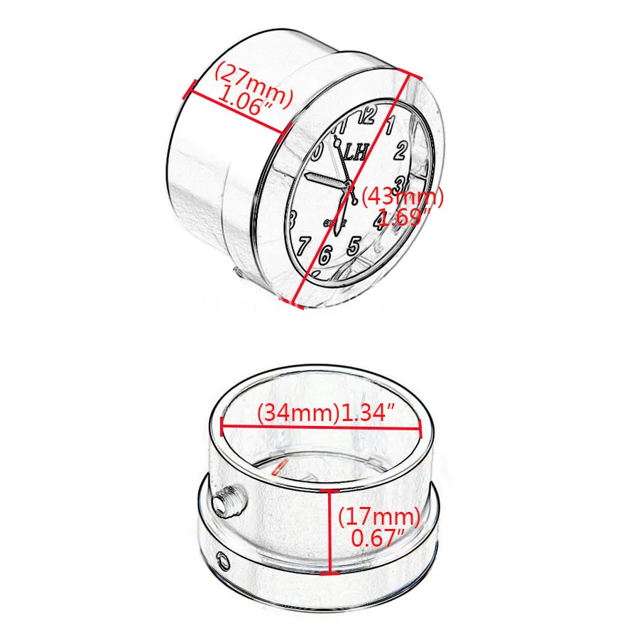

Chrome Fork Lock Clock Stem Nut Mount Fits For All 30-34mm Honda Suzuki Kawasaki Motorcycle Handlebar Middle Shaft