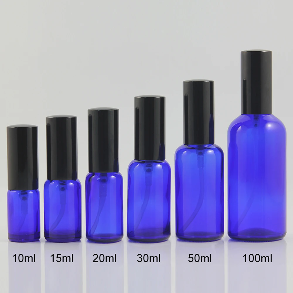 100 шт./партия контейнер для косметических продуктов стеклянная синяя бутылка с