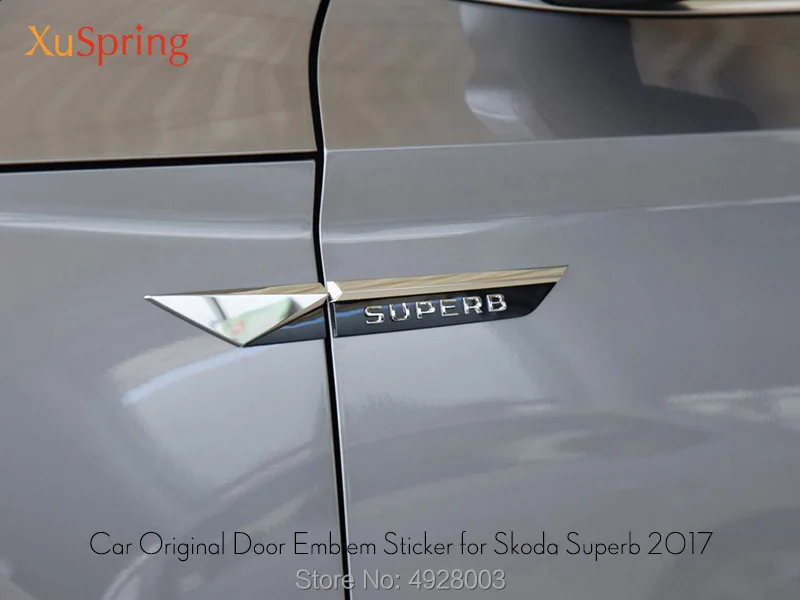 Для Skoda Superb 2015 2016 2017 2018 2019 эмблема на переднюю дверь автомобиля хромированная