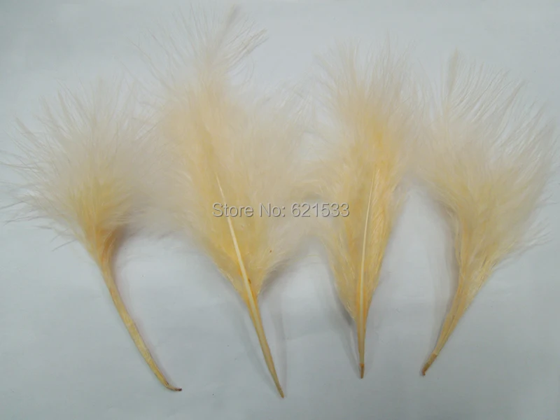 

200pcs/Lot 10-18cm Champagne Colour Turkey MARABOU Feathers for Fly Tying,Loose Craft Feathers for Jewelry Making