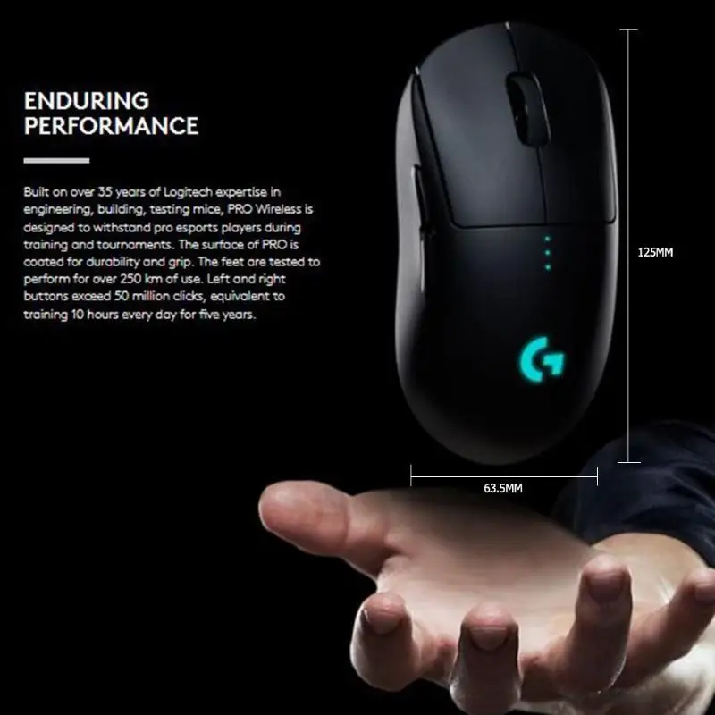 Logitech G Pro Беспроводной игровой Мышь 16000 Точек на дюйм RGB Подсветка 8