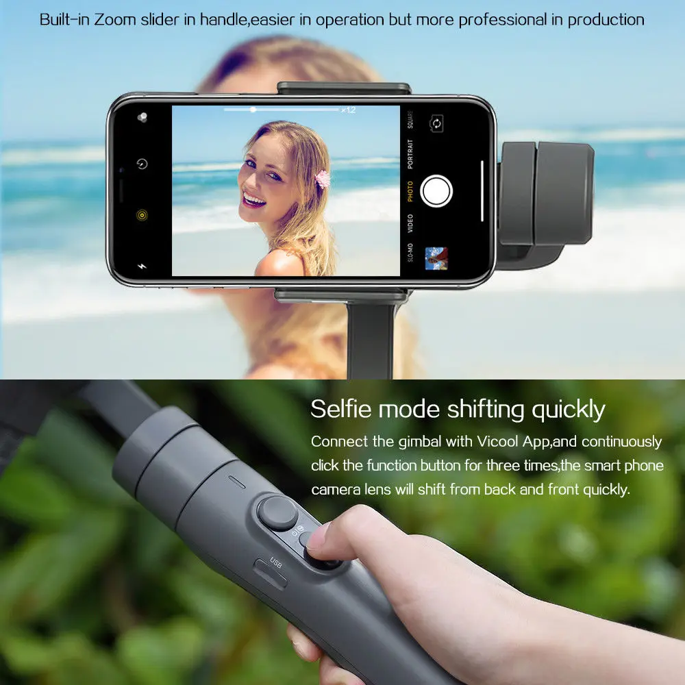Оригинальный Feiyu Tech Vimble 2 Выдвижная карданный 3 осевой Ручной Стабилизатор для