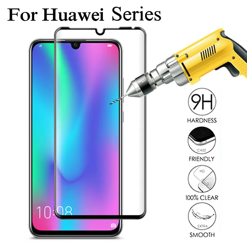 Защита для экрана из закаленного стекла Huawei Y6 Y9 P Smart 2019 Mate 20 10 P20 P30 Lite Nova3/3i Honor V20 8C 8X