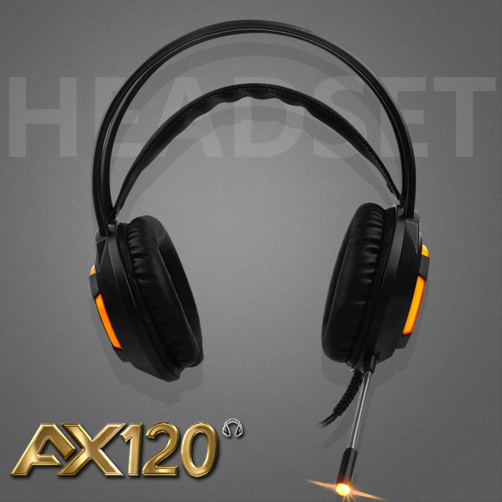 Светящиеся наушники Ajazz AX120 аудиоразъем 3 5 мм USB разъем 50 объемный бас музыка для