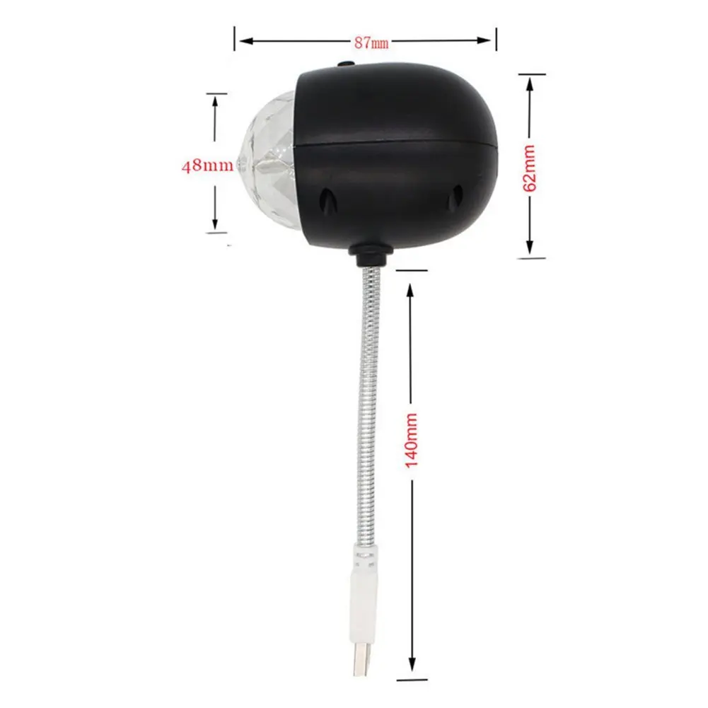 USB Disco Ball Lamp Rotating RGB Colored LED Stage Lighting Party Bulb with 3W Book Light Powered (Black) | Освещение