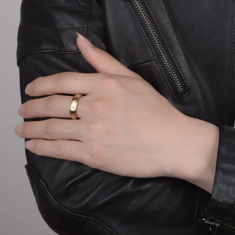 

2019 New 8mm Width Gold Color Tungsten Carbide Rings for Man Cross Grooving the Surface High Polished Comfort Fit Size 6-11