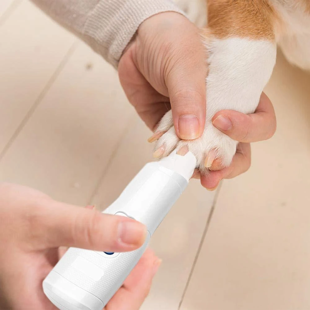 

White Electric Pet Nail Grinder Paws Grooming Trimmer Dao Cat Nail Clipper Tools Pet Nail's Trimming shaping Tool 3