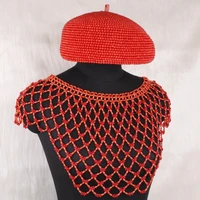 dudo jewelry 100 genuine coral beads jewelry set for edo bridal wedding scarf hat gloves handmade jewellery nigerian beads 2019