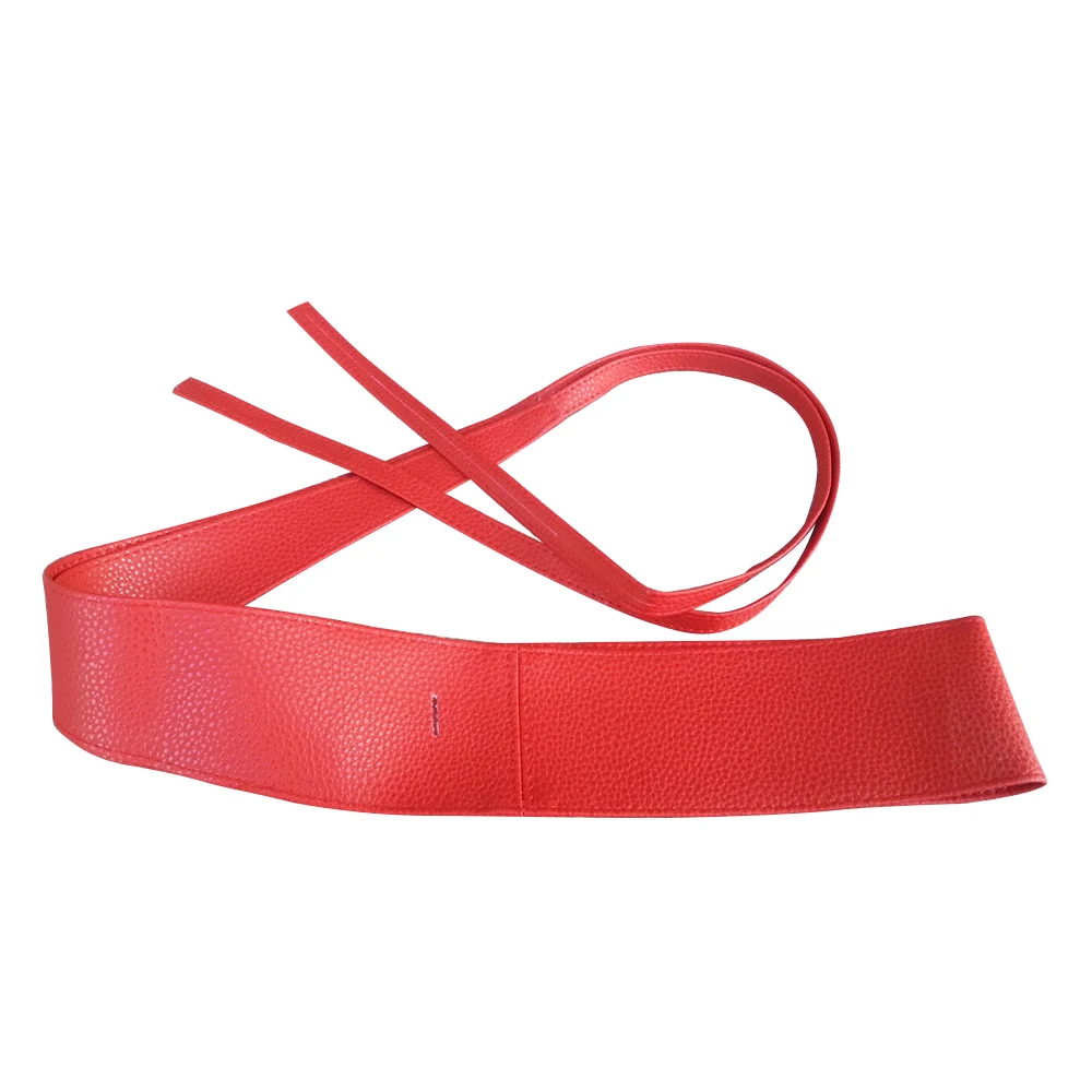 Женский кожаный корсет широкий пояс Аксессуары для платья длинный бант модный из