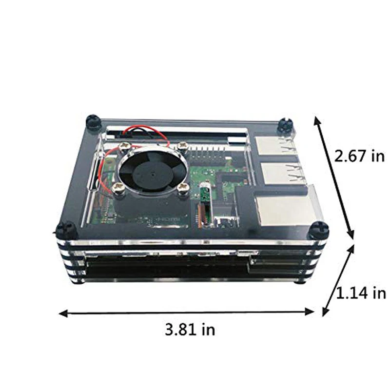 Чехол для Raspberry Pi 3 9 слоев акриловый корпус коробка с охлаждающим вентилятором и