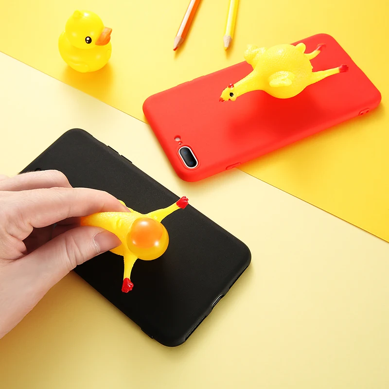 KISSCASE Pressure relief Funny Chicken Case For iPhone 6 6S 7 8 Plus XS X Cases Soft TPU 5 5S SE Caso Funda |