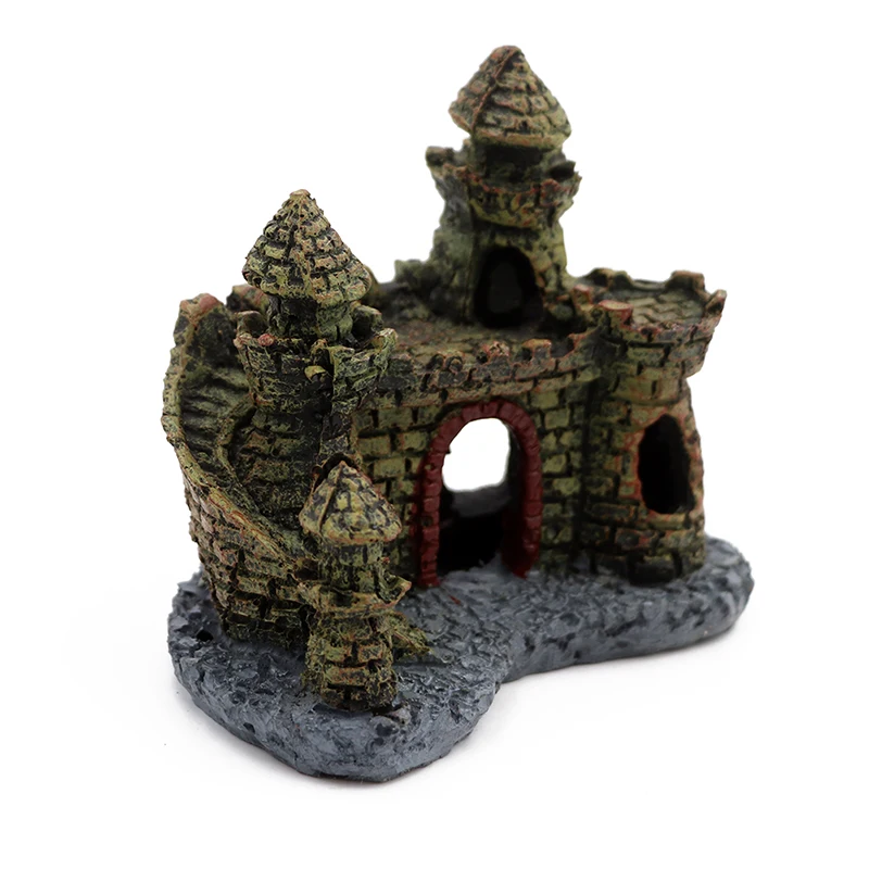 Artificial Cartoon Castle Aquariums Decorations Tower Ornaments Fish Tank Aquarium Accessories Decoration | Дом и сад