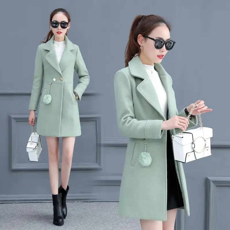 Slim Fit Dames Jassen Tapado де Mujer Invierno Cappotto Донна Весна-осень-зима женщин РК Lunga шерстяное