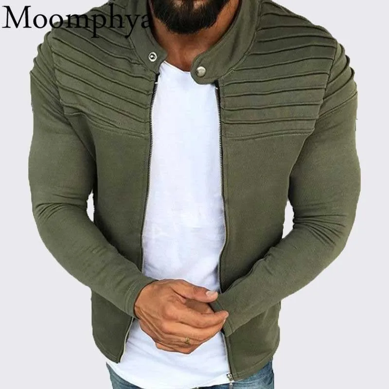 Moomphya полосатая плиссированная мужская куртка сим-фасон хип-хоп chaqueta hombre зимняя
