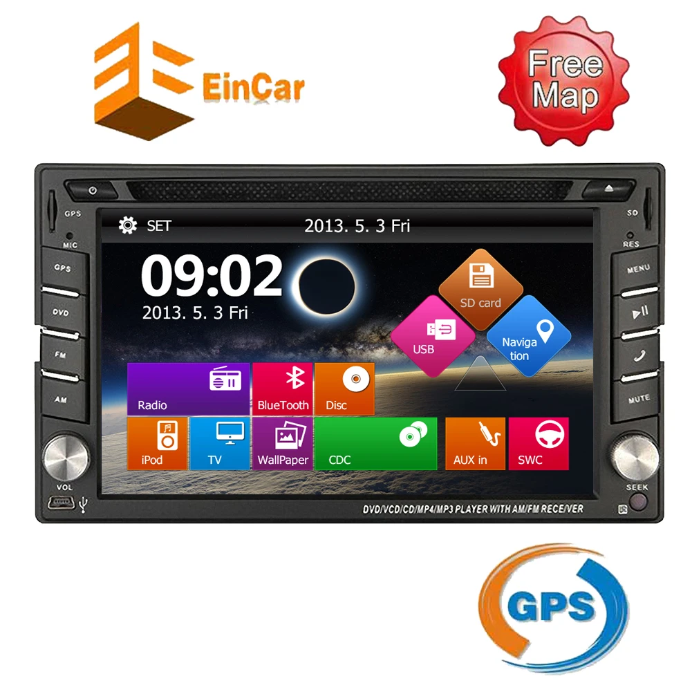 Gps автомобильный стерео цифровой приемник 2 DIN Автомобильный dvd плеер Bluetooth 8GB Navi 6