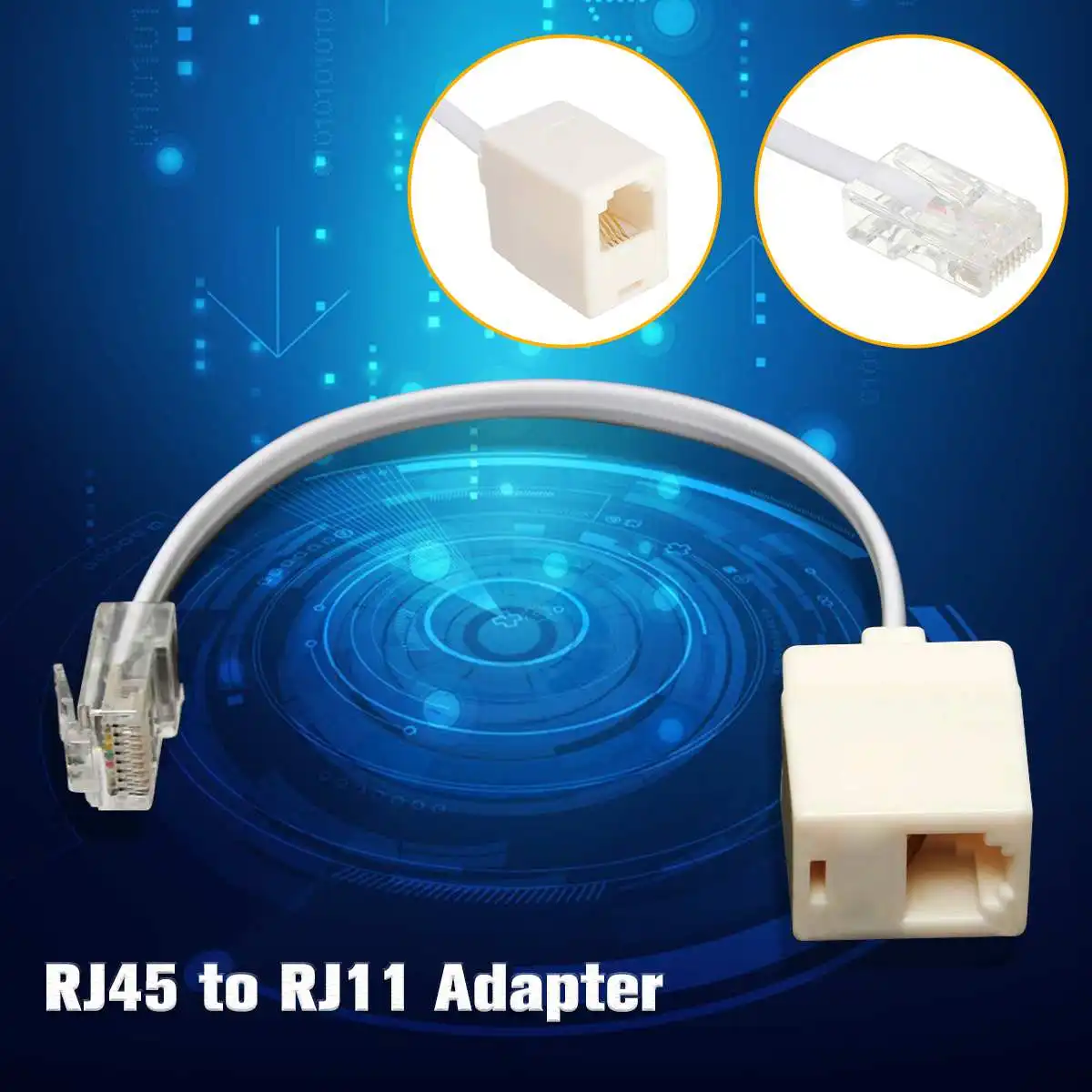 Кабель-переходник RJ11 6P4C Female To Ethernet RJ45 8P8C Male F/M белый горячая распродажа |