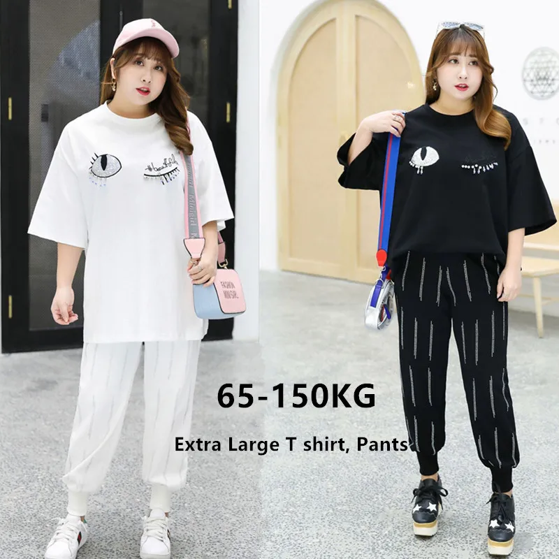 Pantalon Femme брюки Для женщин белый корейский джоггеры плюс Размеры 4XL 5XL 6XL футболки