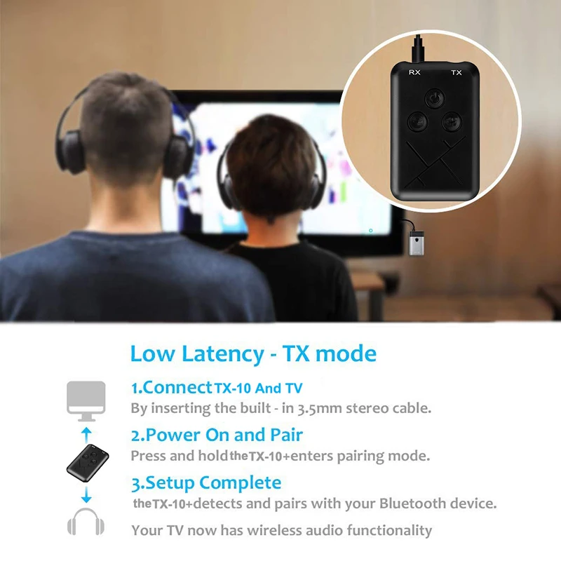 Bluetooth V4.2 приемник передатчик 2 в 1 Беспроводной адаптер стерео аудио Музыка с 3 5 мм