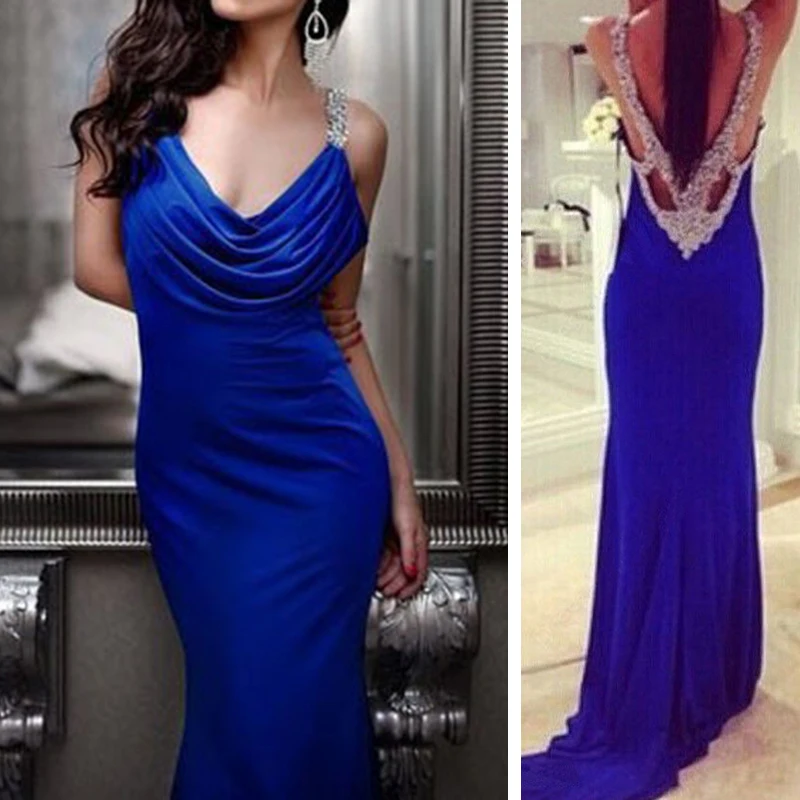 Женская сексуальная без рукавов и спинки Длинные платья формальная Свадебная