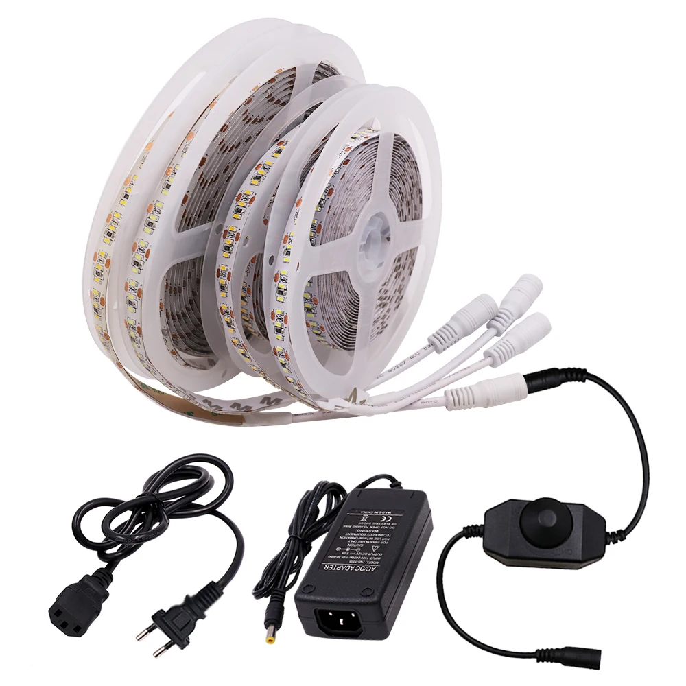 Диммируемая Светодиодная лента 5 м 12 В постоянного тока 3014 SMD 1020 светодиодов/м +