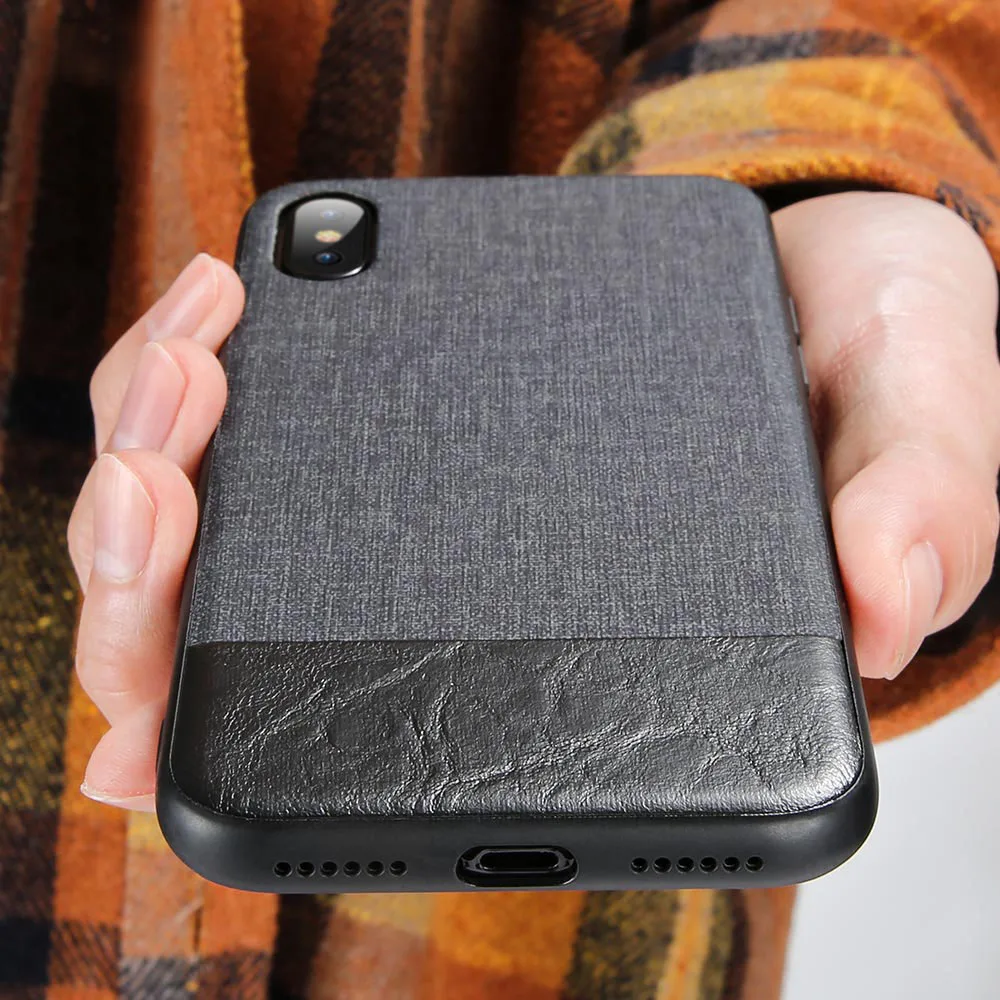 CASEIER винтажный тканевый чехол для iPhone X XS Max XR Кожаные чехлы с мягкими краями 7 8 6 6S