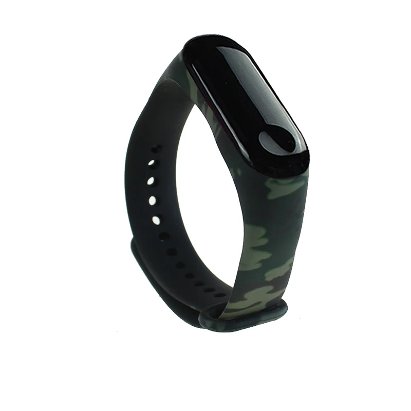 Ремешок силиконовый для Xiaomi Mi Band 3 Регулируемый мягкий сменный Браслет с принтом