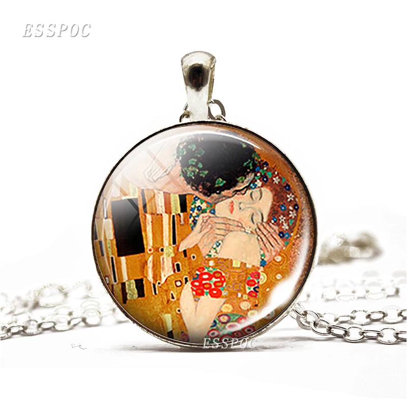 Ожерелье Климта Модная бижутерия со стеклянными кабошонами ручной работы