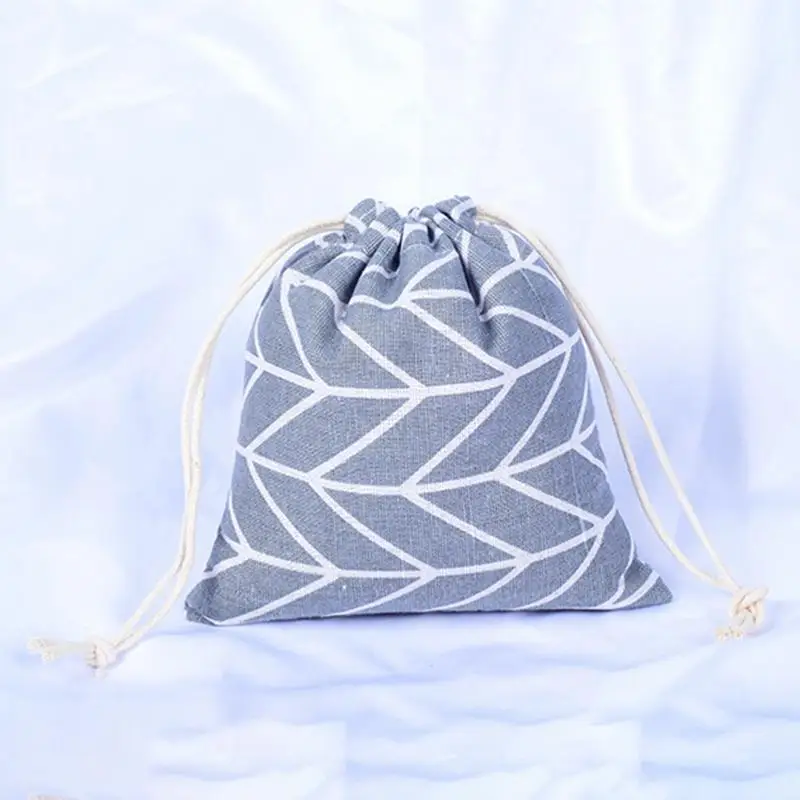 Сумка на шнурке из хлопка и льна сумка с карманами украшение для подарка