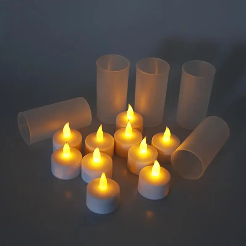 Светодиодные свечи 12 основы свет перезаряжаемый мерцающий беспламенный телайт