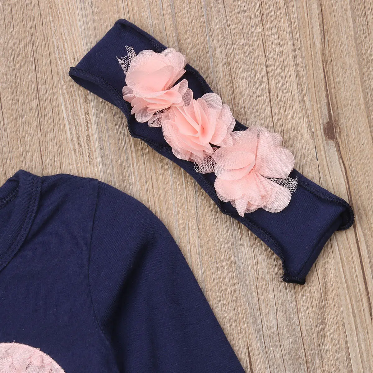 2PCS Baby Girls Dress Headband Long Sleeve 3D Flower Party Holiday Tutu Dresses Autumn Spring Cotton Girl Toddler Clothes | Детская