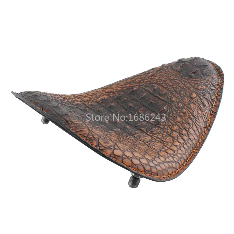 Retro Black/Brown Crocodile Leather Style Solo Seat For Harley Sportster XL 883 Chopper Bobber Custom Motorcycle Cafe Racer |