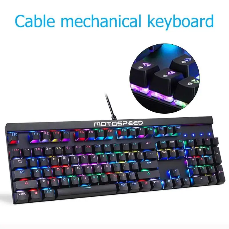 Motospeed CK103 игровая механическая клавиатура Проводная RGB с подсветкой