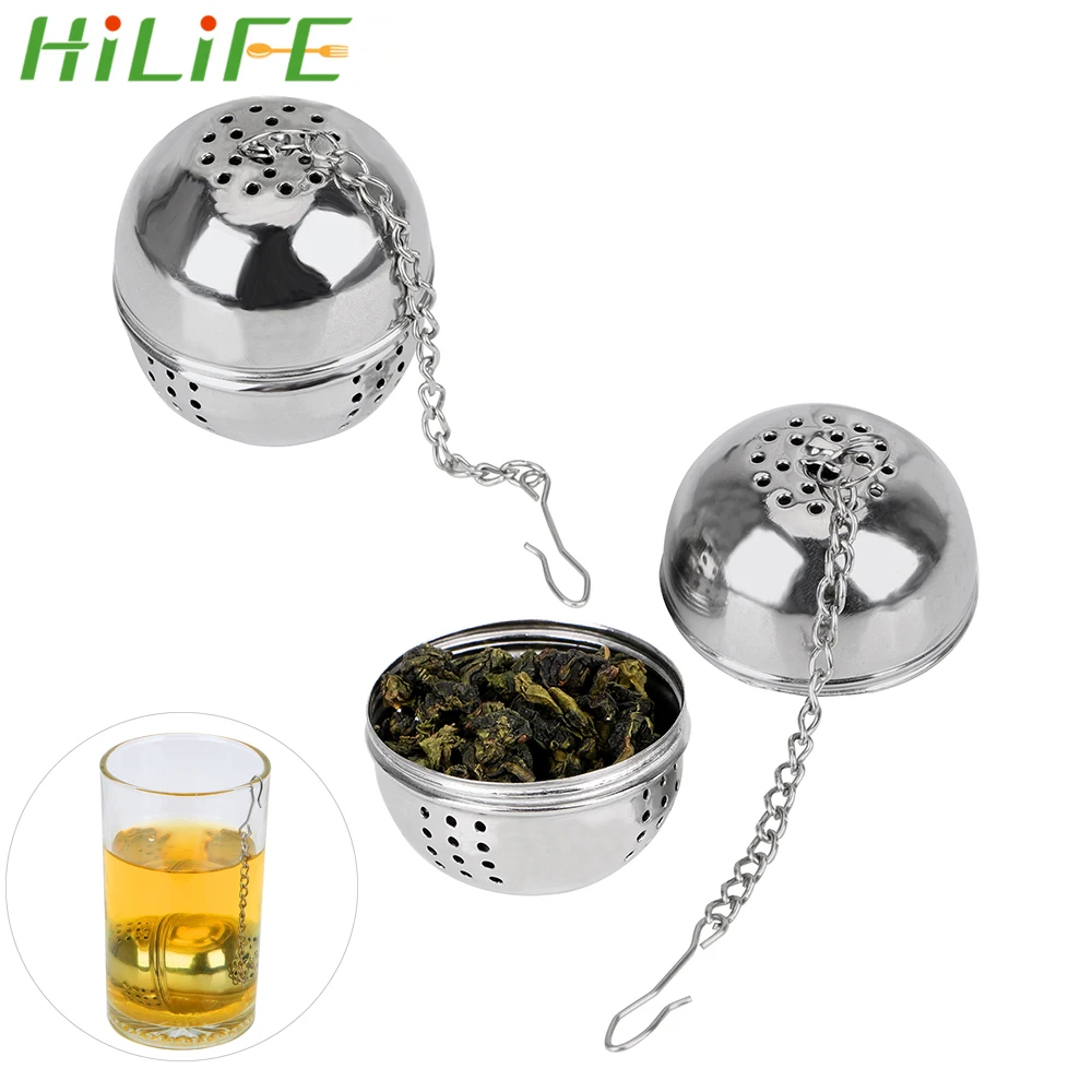 

Сетчатый фильтр HILIFE для чайных листьев и специй, ситечко из нержавеющей стали для заваривания чая в форме шара, домашние кухонные аксессуар...