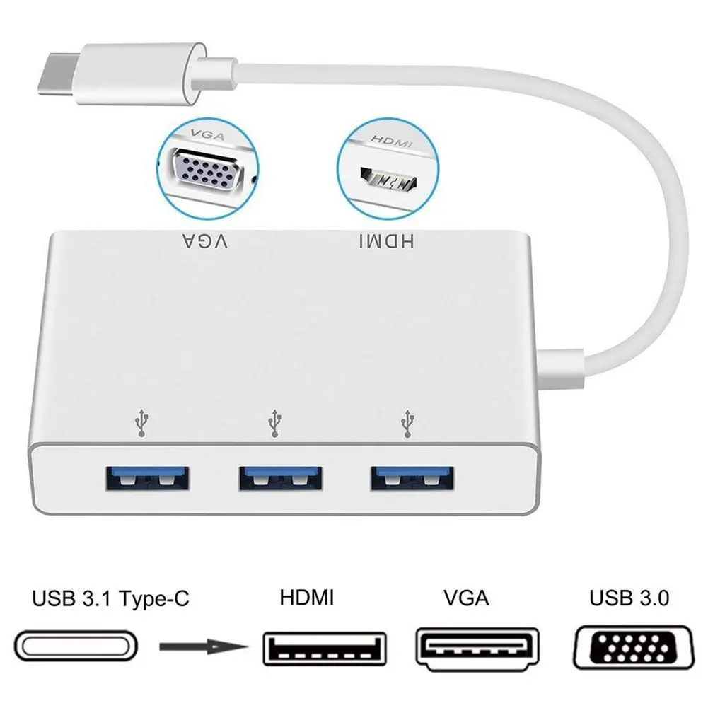 USB Type C к HDMI/USB 3 0 адаптер 1 4K HDMI цифровой AV многопортовый Совместимость с Thunderbolt