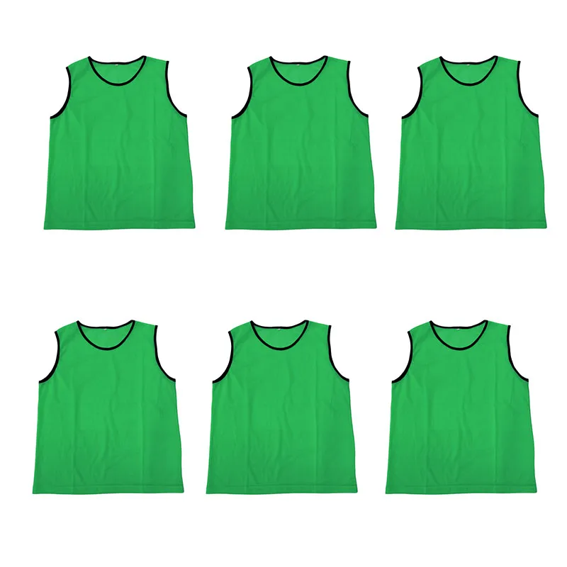 6 Pcs Adult Sleeveless Soccer Jerseys Football Group Fight Vest Training Printing Soccer Jersey For Team Shirts Grouping Shirts