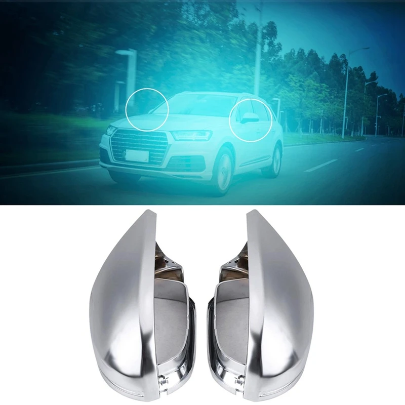 1 Pair Of Rearview Mirror Shell Cover Protection Cap Matte Chrome For Audi A6 C7 S6 | Автомобили и мотоциклы