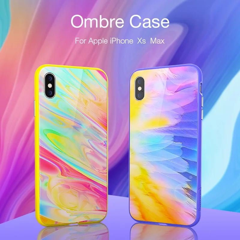 Чехол с эффектом омбре для Apple Iphone XS Max чехол IPhone XR Nillkin цветная зеркальная задняя