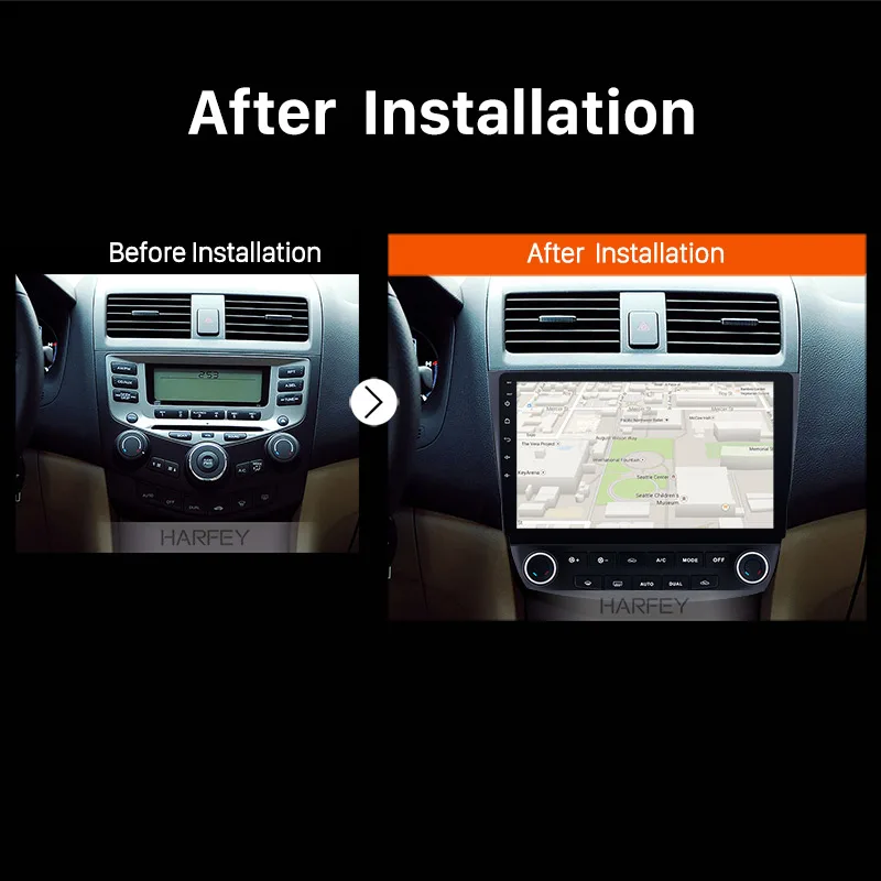 Автомобильная магнитола Harfey сенсорный экран 10 1 дюйма Android 8 HD 1024*600 GPS навигация