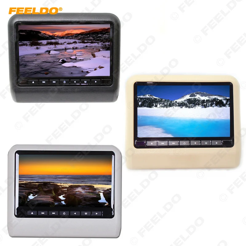 FEELDO 1 компл цифровой HD 9 &quotавтомобильный монитор подголовника LCD висит DVD плеер с FM