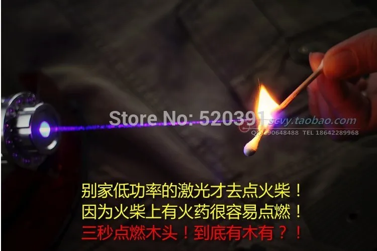 

Strong Power Military 500W 500000m Blue Laser Pointer 450nm Flashlight Light Burning Match Candle lit Cigarette Wicked Hunting
