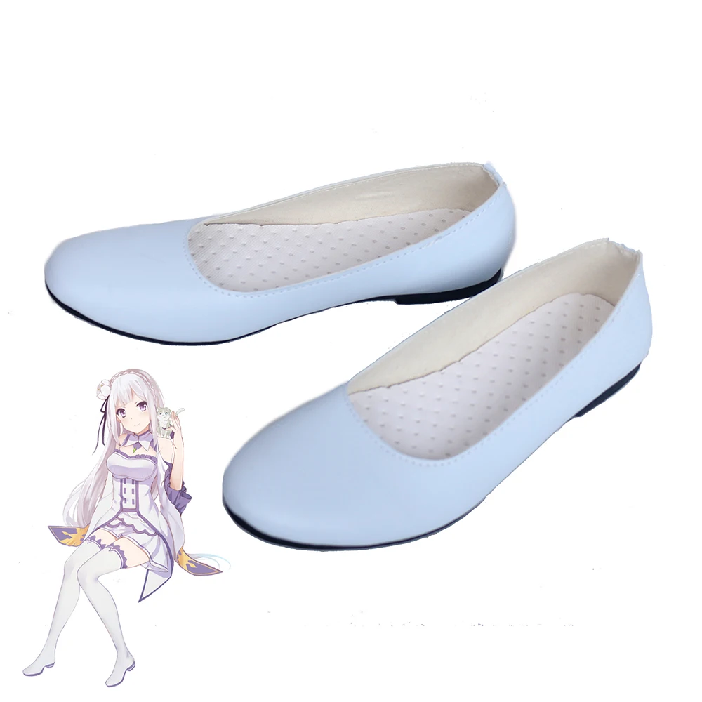 Женские ботинки для косплея Re Zero Emilia белые|Туфли| |
