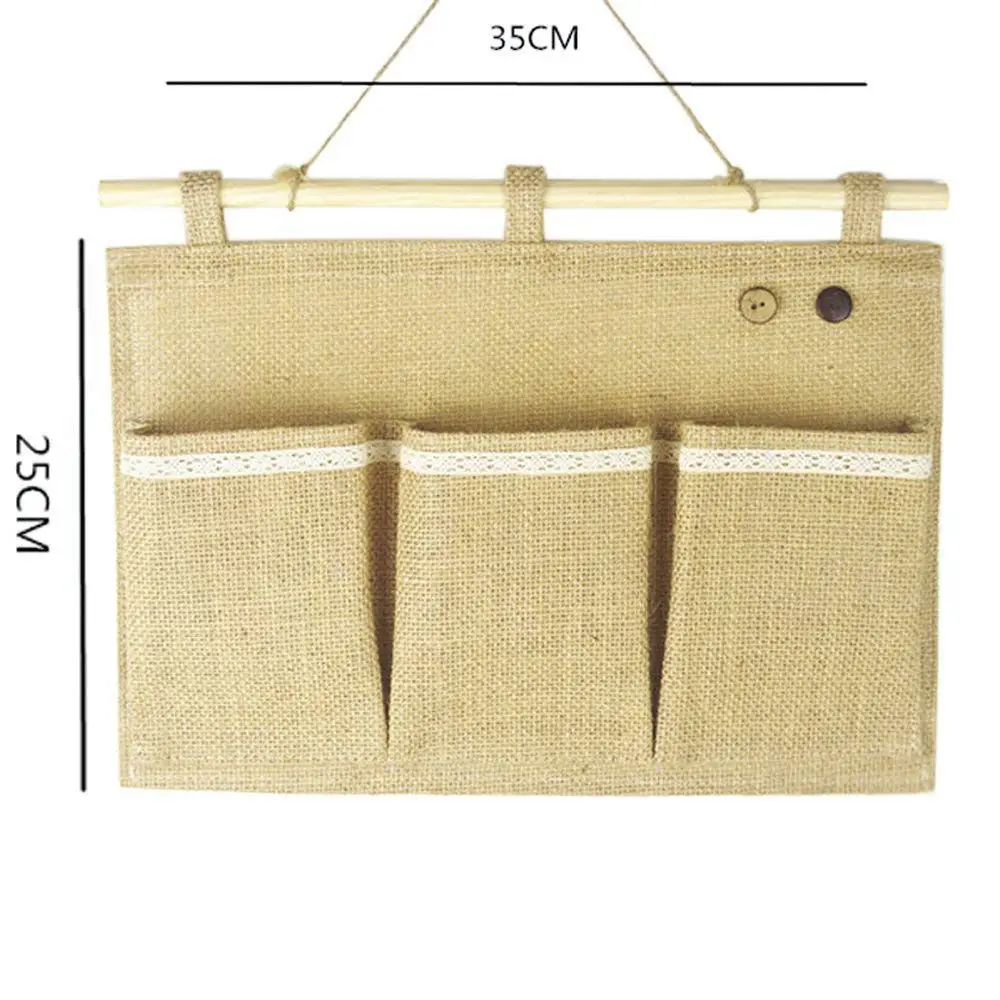 Акция! Льняная ткань настенная Дверь Шкаф висячая сумка для хранения Органайзер