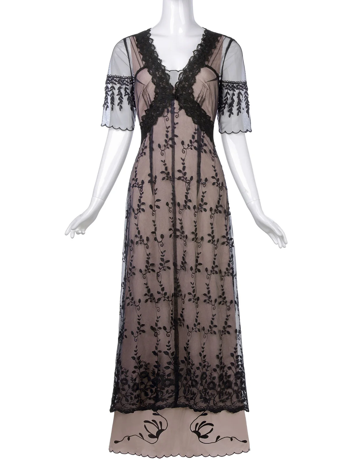 Женское платье в викторианском стиле 60s кружевное длинное макси Edwardian элегантное