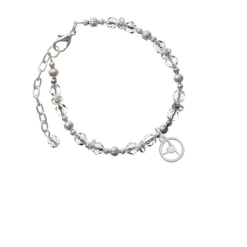 Силуэт гимнастический диск-поднятый ноги сплит из прозрачных бусин браслет |