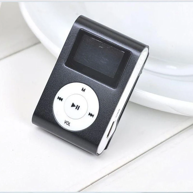 Мини mp3-плеер Карманный аудио USB зажим MP3-плеер ЖК-экран Поддержка 32 ГБ Micro SD TF карта