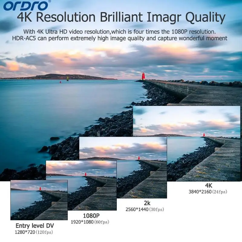 Ordro AC5 4 K UHD цифровые видеокамеры зум 12X FHD 24MP Wi Fi ips Сенсорный экран Digtal оптический DV