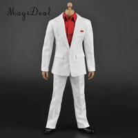 16 scale red long sleeve shirt white suit jacket pants clothing accs for 12 inch action figure body dolls