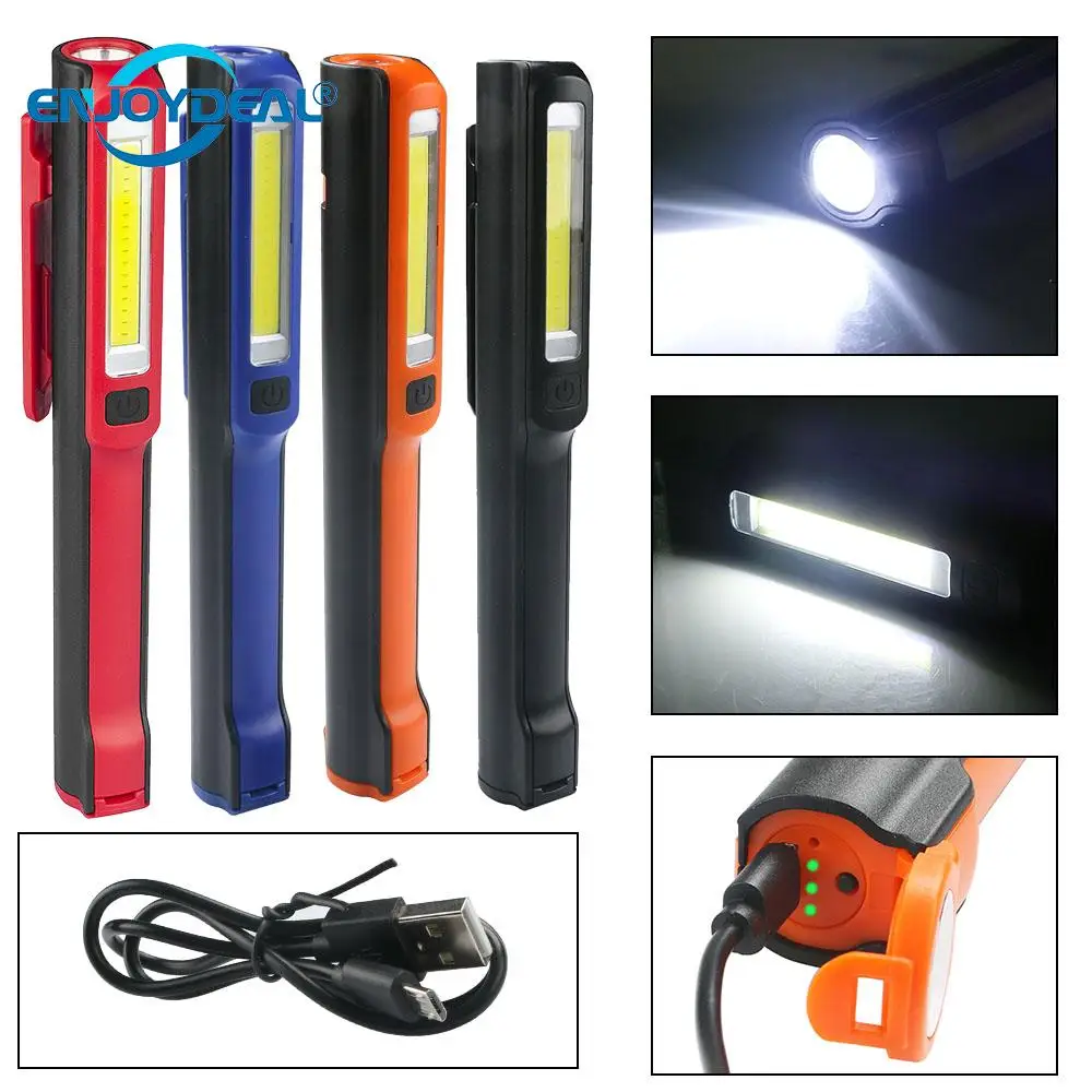 

Portable Penlight USB Rechargeable LED Flashlight Torch Pocket Light Camping Lantern 18650 Battery Powerful Led For Hunting